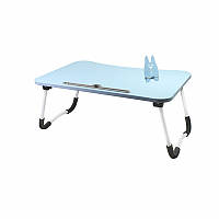 Складной столик Lesko DNZ-23 Blue для ноутбука и еды раскладной переносной 60*48*28 см (SKU_7613-27843)