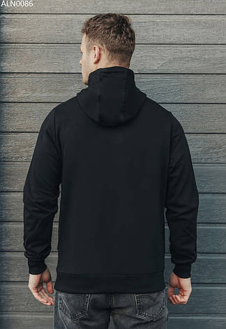 Толстовка чоловіча Staff zip basic black fleece чорний ALN0086, фото 2