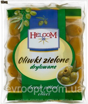 Оливки зелені без кісточки Helcom 195/70 г, фото 1