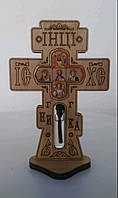 Хрест дерев'яний на підставці з (олійкою)15см.