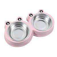 Миска Taotaopets Frog 135501 Pink 36*20*5,5 см тарелка для котов и собак двойная (SKU_7529-28624)