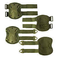 Комплект защиты AOKALI F001 Green тактический наколенники + налокотники штурмовые (SKU_8294-29814)