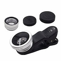 Объектив Primo Lens Silver набор 3 в 1 для смартфона камера для съемки фото (SKU_3274-11192)