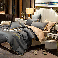 Готовий комплект сатинової постільної білизни високої якості Сімейного розміру