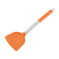 Силиконовая лопатка Lesko 345 Orange для сковороды жарки тушения перемешивания кухонная (SKU_7079-28629)