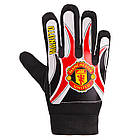 Рукавиці воротарські дитячі MANCHESTER BALLONSTAR FB-0028-08 розмір 4-8 чорний-білий, фото 3