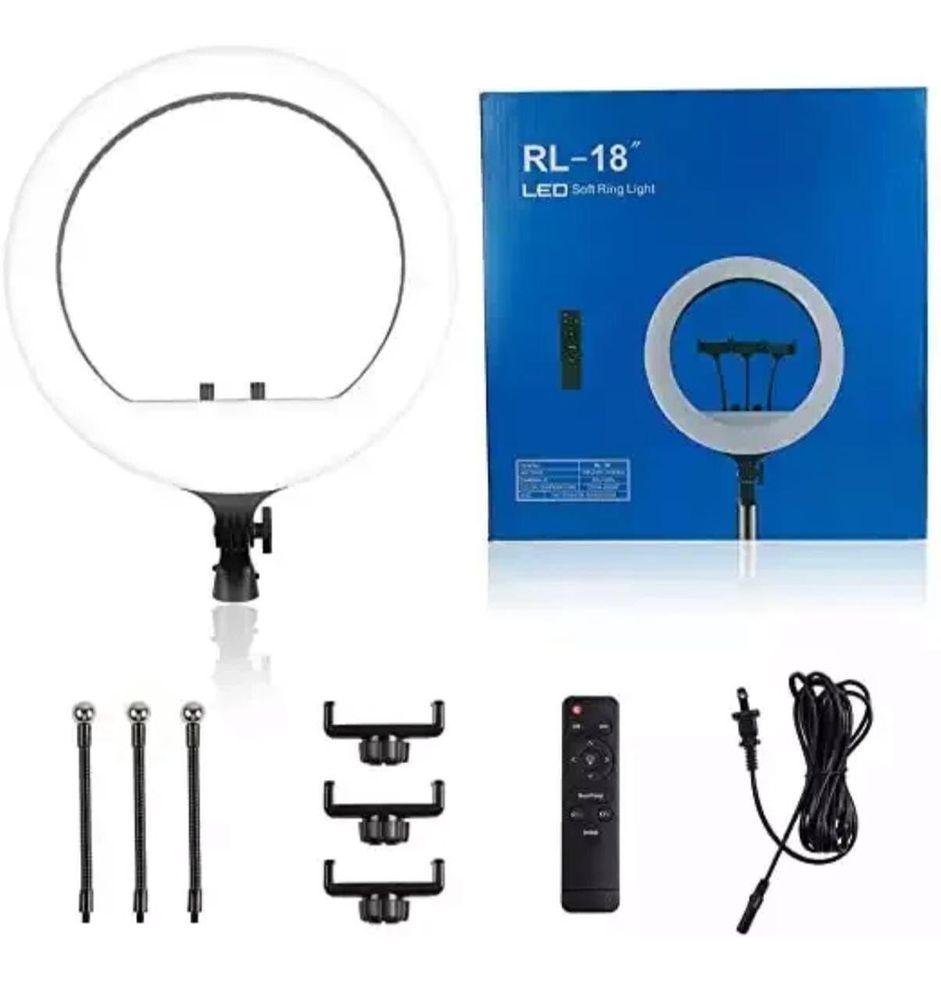 Кільцева LED лампа RL-18 45см 220V 3 крепл.тел. + пульт + чохол, фото 1