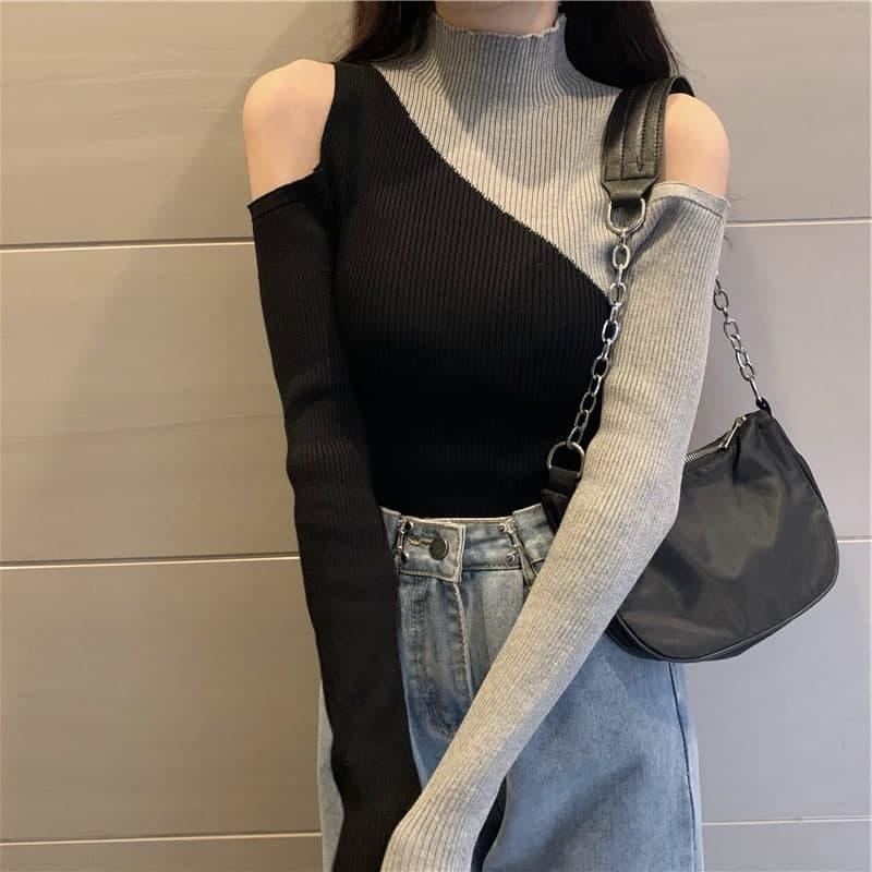 Жіноча кофта з трикотажу рубчик з розрізами на плечах (р. 42-44) 78041303, фото 1