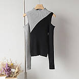 Жіноча кофта з трикотажу рубчик з розрізами на плечах (р. 42-44) 78041303, фото 2