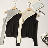 Жіноча кофта з трикотажу рубчик з розрізами на плечах (р. 42-44) 78041303, фото 4