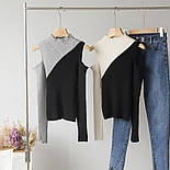 Жіноча кофта з трикотажу рубчик з розрізами на плечах (р. 42-44) 78041303, фото 5