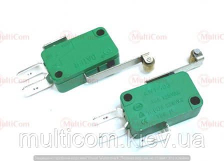 11-12-095. Кінцева кнопка 16A-250V, Daier, KW-1-103-7 з лапкою