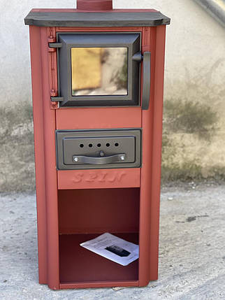 Чавунна піч SPIN Kalimero червона на дровах, фото 2