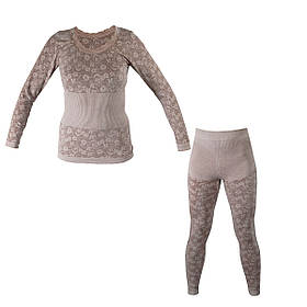 Термобілизна жіноча безшовна Ніжні обійми, комплект термобілизни універсальний розмір, Капучино