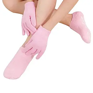 Набір рукавички і шкарпетки для догляду за шкірою рук і ніг Supretto, рожеві (7132-0001)