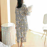 Піжама трикотажна жіноча з 3 предметів, піжамний набір трійка, розмір XL, Сірий, фото 6