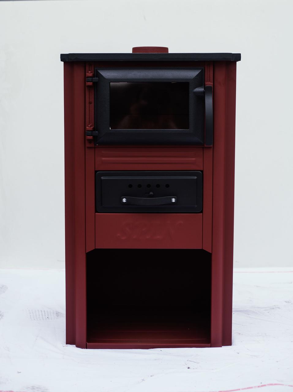 Чавунна піч SPIN Plamena червона на дровах