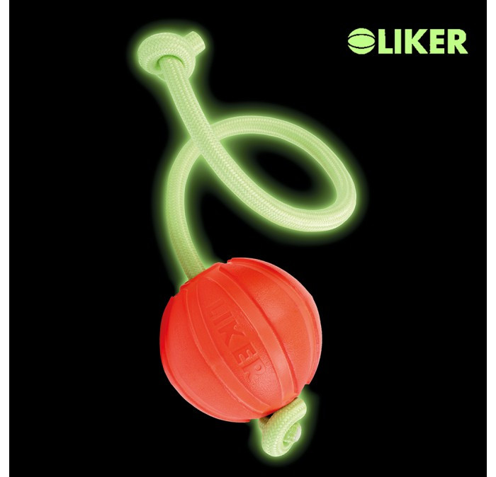 Світиться м'яч на шнурку для собак LIKER LUMI, 9см