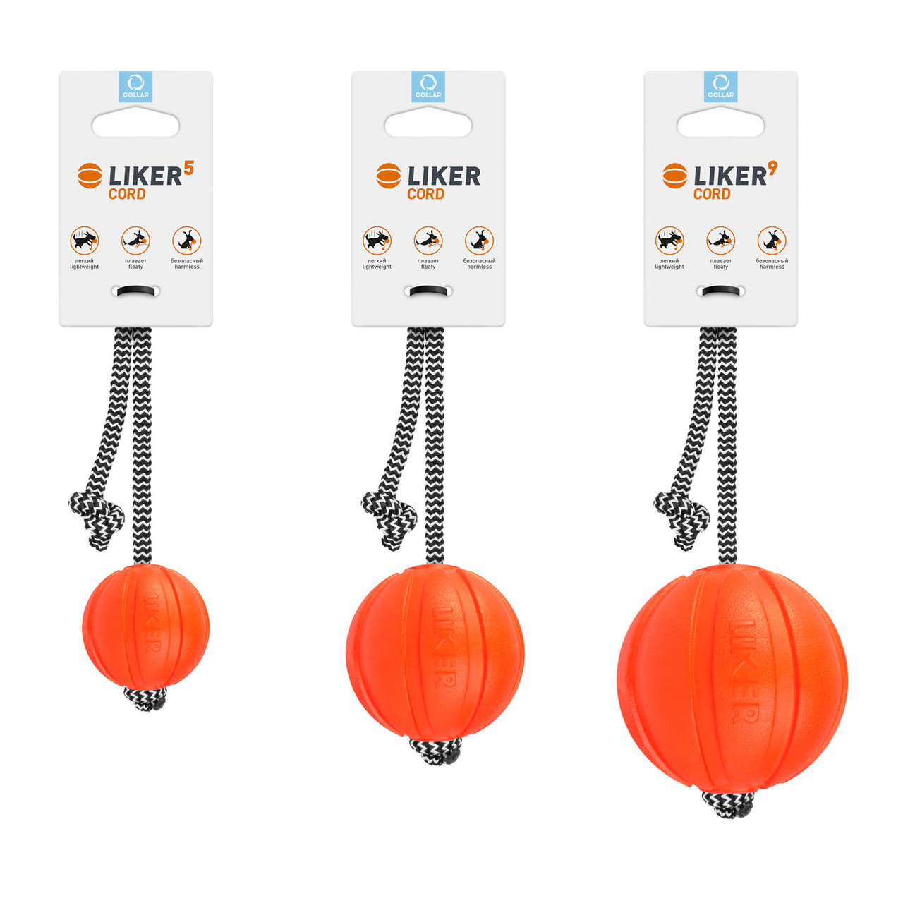 М'яч на шнурку для собак LIKER CORD, 5см