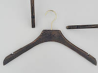 Плечики длина 40 см вешалки тремпеля Mainetti Mexx с антискользящей резинкой под старину темного цвета