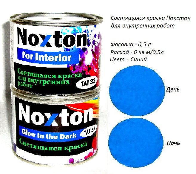 Світна фарба для Інтер'єру Noxton for Interior, фасовка 0,5 л. Колір Синій