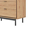 Красивий комод для речей у спальню на 3 ящики MeBelle SCANDIE-2 140 х 40 х 77 см, ЛДСП дуб + чорний, лофт, фото 4