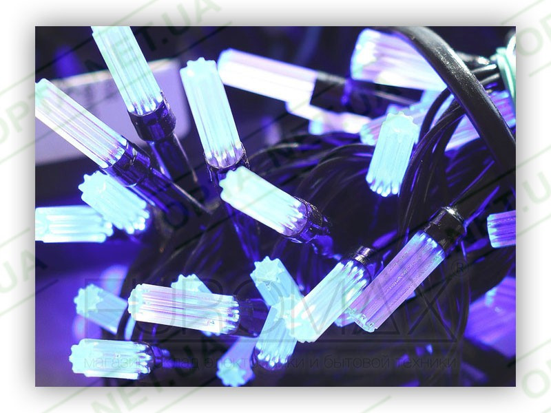 Гірлянда матова гексагональна лампа 200LED (синій) LED200B-5 (чорний дріт), фото 1