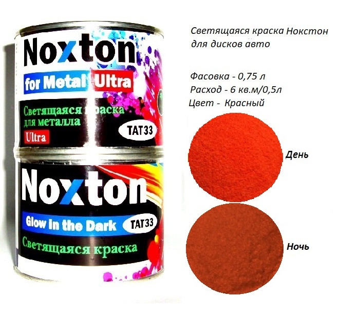 Люмінесцентна авто фарба Noxton для Металу серія Ultra. Фасовка 0,75 л. Колір Червоний