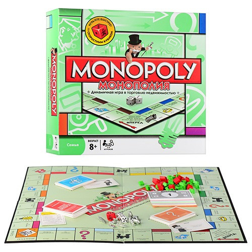 Настільна гра Монополія російська Класична велика Monopoly для дітей і дорослих Для всієї родини та компаній