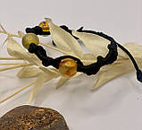 Браслет із кульом натурального бурштину, браслет плетінь ліз кулями бурштину, фото 2