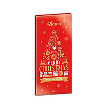 Шоколад Молочний Червоний Барон Baron Milk Chocolate Merry Christmas 100 г Польща