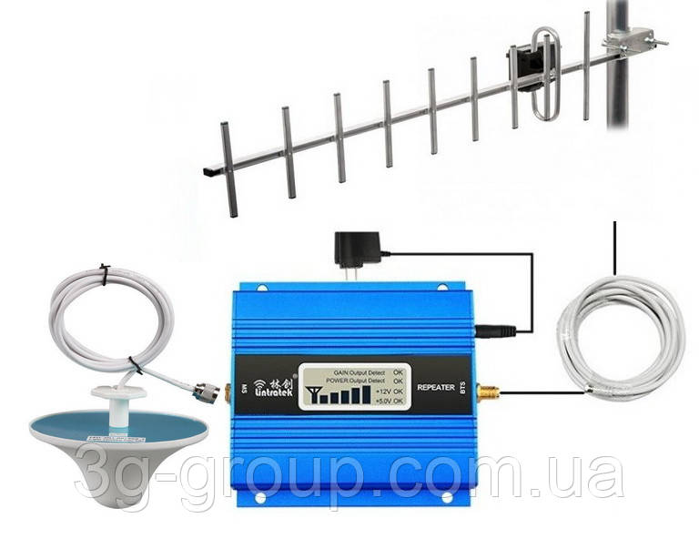 Підсилювач мобільного зв'язку Lintratek KW13A 900 МГц (комплект 10 дБ) + стельова кімнатна антена
