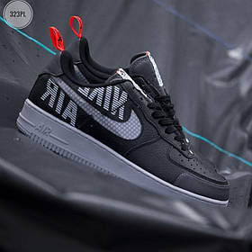 Nike Air Force '07 LV8 black/grey кросівки чоловічі. Кроси чоловічі Найк Аір Форс з рефлективными вставками.