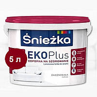 Краска латексная матовая Sniezka Eko Plus 5л (555444), Белый, Белый