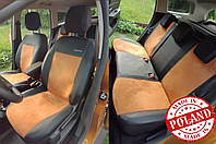 Универсальные авточехлы на сиденья Pok-ter Exclusive Audi 100 (1968-1994) с коричневой вставкой экокожа