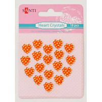 Набор кристалов самоклеющихся сердечки оранжевые, 18 шт 952677