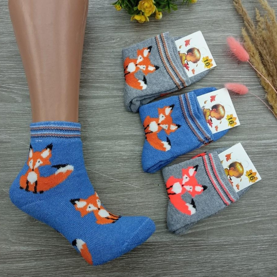 Шкарпетки дитячі махрові середні Лисенята grand 16 р. випадкове асорті 30033042, фото 1