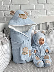 Зимовий комплект на виписку для новонародженого хлопчика набір Панда