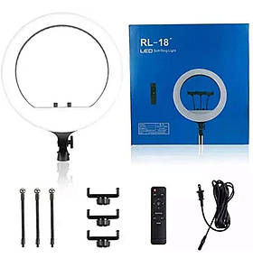 Кільцева LED лампа RL-18 45см 220V 3 крепл.тел. + пульт + чохол
