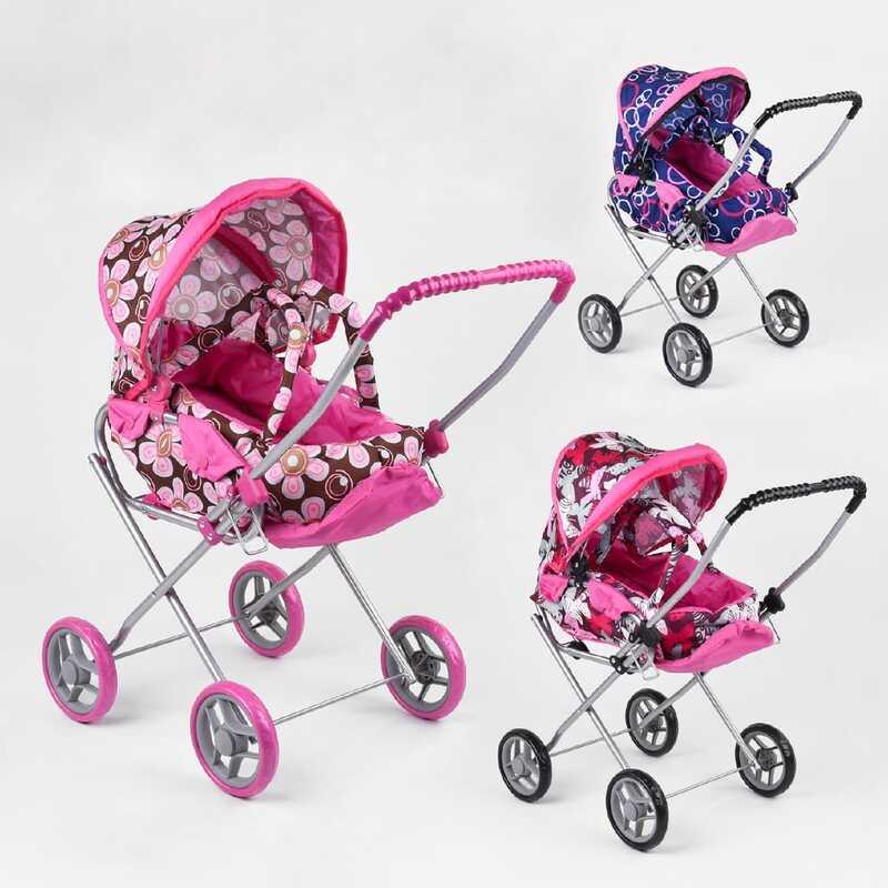 Регульована коляска для ляльок з алюмінієвим корпусом, регульованим капюшоном і знімною люлькою 3 види, фото 1