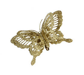 Декоративна прикраса кліпса "Метелик золотистий"