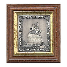 Об'ємне декоративне панно (гальванопластика) під склом "Богдан Хмельницький"