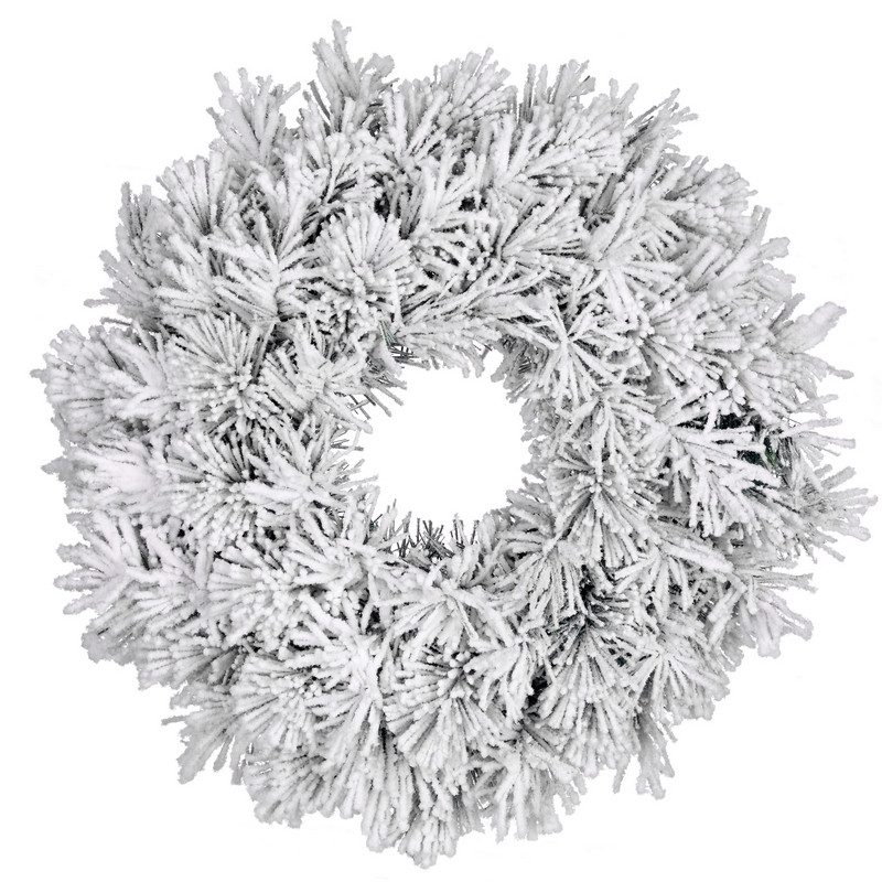 Вінок ø 0,60 см. декоративний Dinsmore Frosted зелений зі снігом