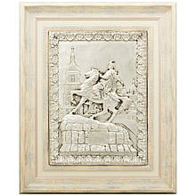 Об'ємне декоративне панно (гальванопластика) під склом "Богдан Хмельницький"