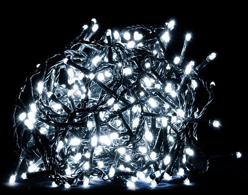 Гірлянда новорічна світлодіодна Luca Lighting Змійка 10.4 м, нитка 370 LED для дому та вулиці, холодний білий