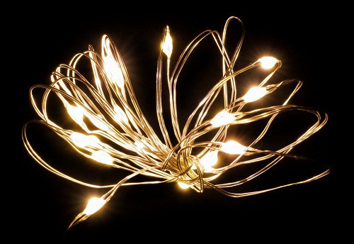 Гірлянда нитка новорічна світлодіодна Luca Lighting срібна Струна 8 м, 50 LED, теплий білий