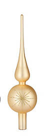 Ялинкова скляна верхівка, 31 см, "House of Seasons", колір золота, матова