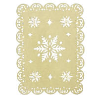 Декоративный коврик под елку со снежинками Jumi, елочная подложка из флиса 45*30 см, Бежевый