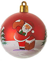 Елочный шарик House of Seasons Санта 6 см, шар на новогоднюю елку, Красный