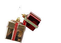 Украшение елочное Подарок 6.5 см House of Seasons, новогодние игрушки на елку 2 шт, Красный, золотой
